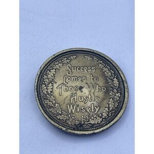"Success Comes To Those Who Hustle Wisely" Bergamot 2 5/8" Belt Buckle